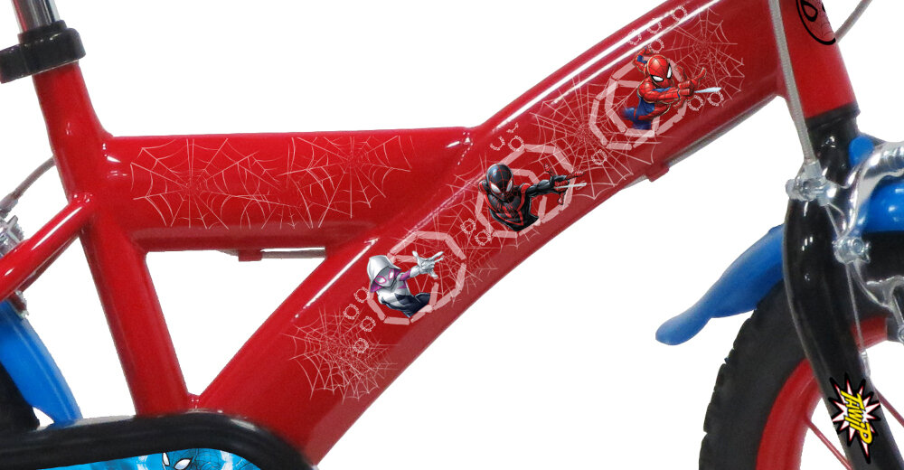 Rower dziecięcy MARVEL Spider-Man 14 cali dla chłopca rama 10-calowa stalowa dostosowana do najmłodszych geometria roweru waga 8,4 kg