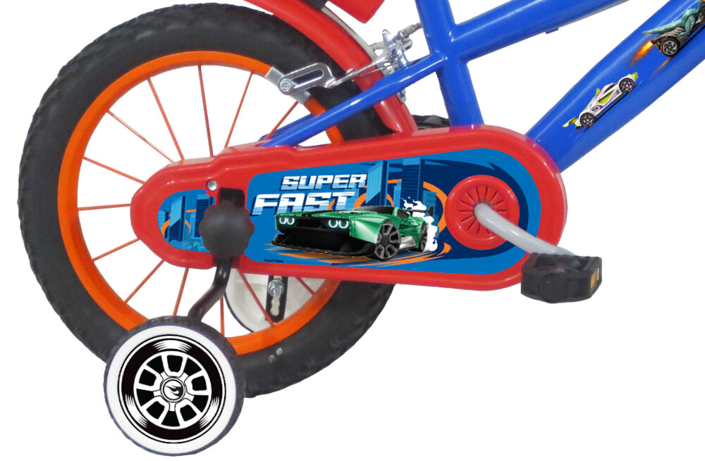 Rower dziecięcy HOT WHEELS 14 cali dla chłopca 14-calowe koła boczne kółka łańcuch stylowa osłona