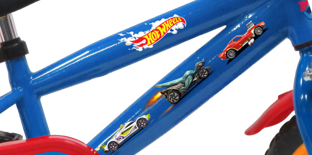 Rower dziecięcy HOT WHEELS dla dziewczynki rama stalowa 10-calowa odporność na uszkodzenia mechaniczne i działanie czynników zewnętrznych dostosowana do najmłodszych geometria roweru lekki 9,1 kg