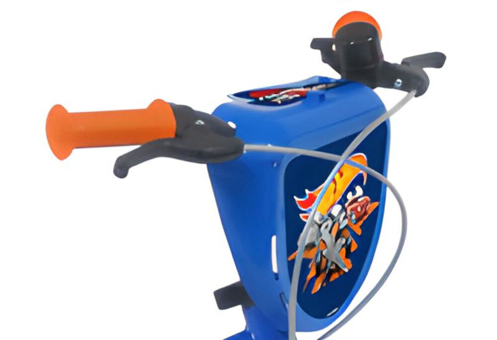 Rower dziecięcy HOT WHEELS 16 cali dla chłopca ukryty kierownicy antyposlizgowy material dobrze wyprofilowane osłona kierownicy dzwonek