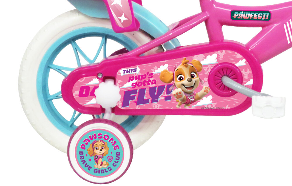 Rower dziecięcy NICKELODEON Psi Patrol Skye 14 cali dla dziewczynki 14-calowe koła boczne kółka łańcuch stylowa osłona blotniki