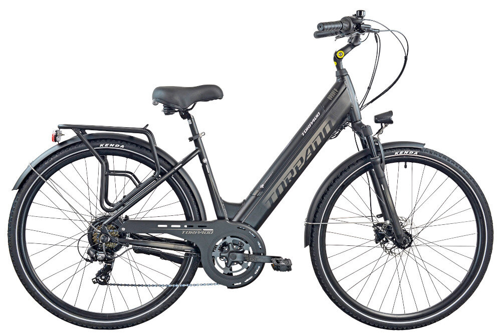 Rower elektryczny TORPADO Venere D18 28 cali damski Czarny srodek codziennego transportu do weekendowych przejazdzek elektryczny uklad napedowy wspomaga rowerzyste