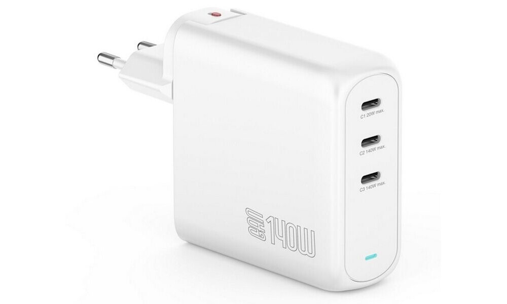 4SMARTS GaN Flex Pro 140 W torbie, plecaku, a nawet kieszeni kurtki technologii GaN podróżujących mobilność - ładowarka na białym tle