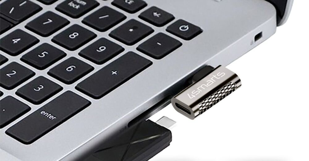Zestaw adapterów 4SMARTS wbudowany układ zarządzania energią automatycznie dostosowuje moc bezpiecznie, bez ryzyka przegrzania - adapter wpięty do laptopa ładowanie do 100 W (20V/5A)