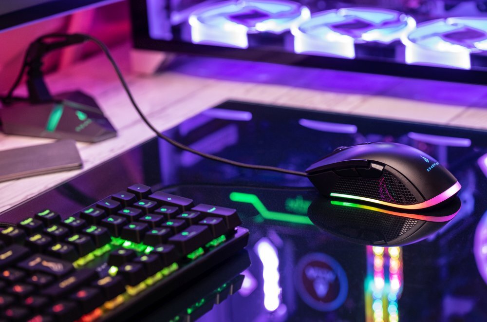 Mysz SUREFIRE Buzzard Claw RGB podswietlenie przyciski kontrola rozgrywka manewry programowalne przyciski