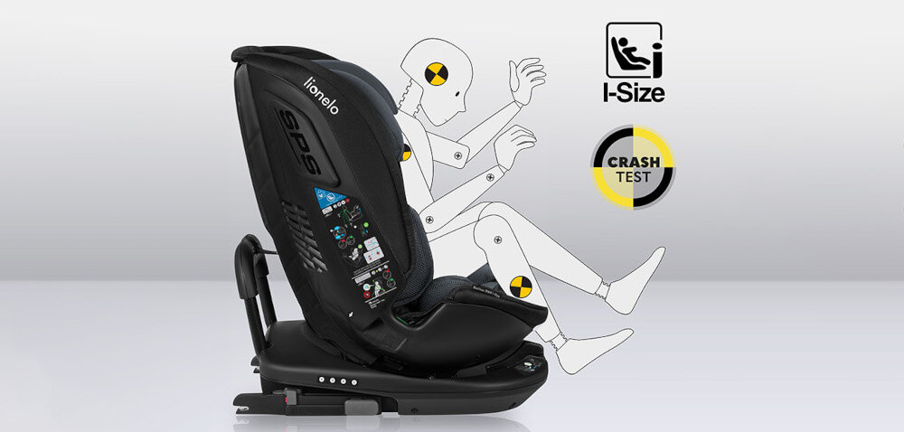 Fotelik samochodowy LIONELO Bastiaan RWF I-Size (0-36 kg) Szary Wysoki standard normy i-Size