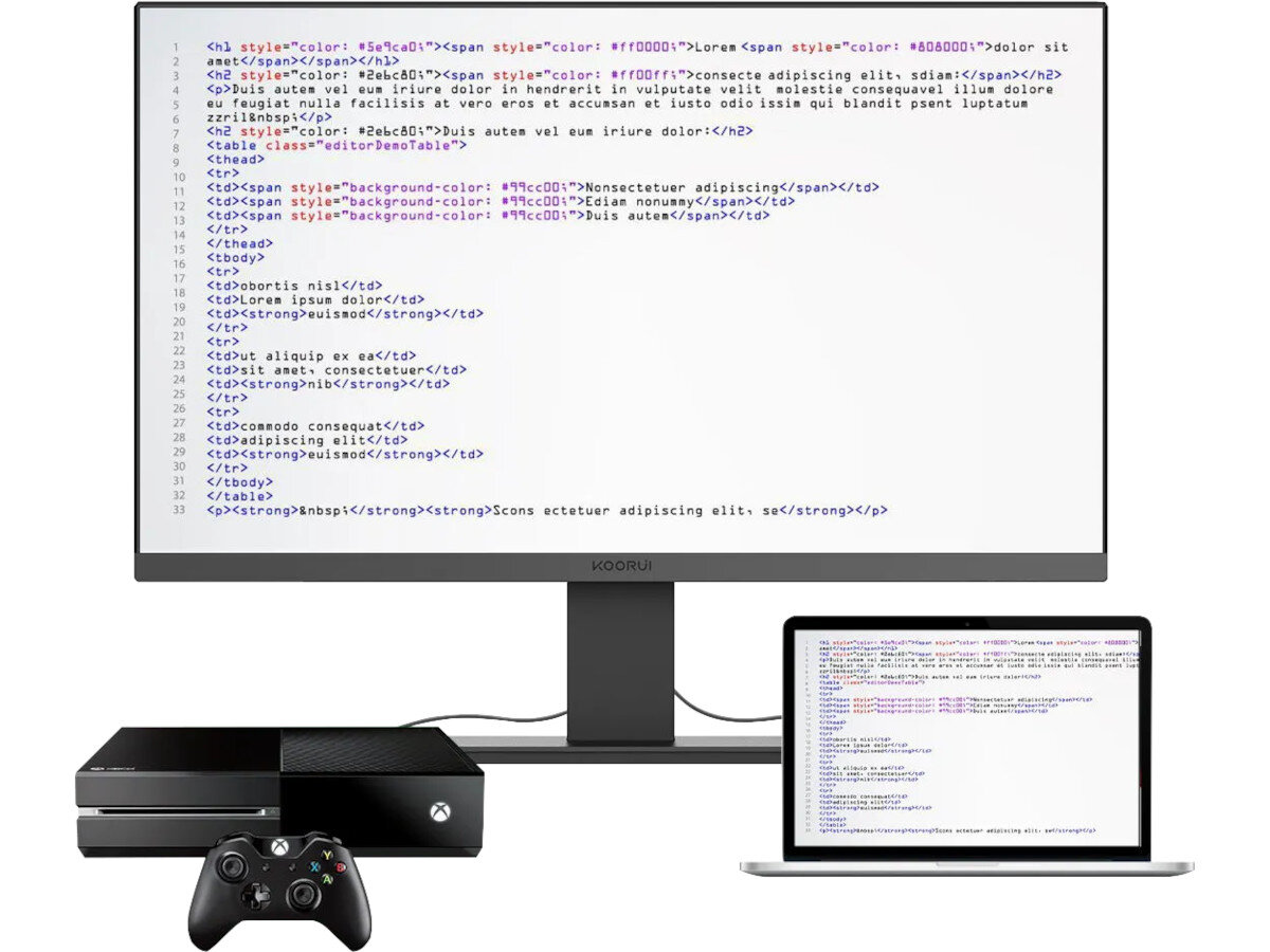 Monitor KOORUI 27N1 27 1920x1080px IPS porty podłączenie złącza kompatybilność