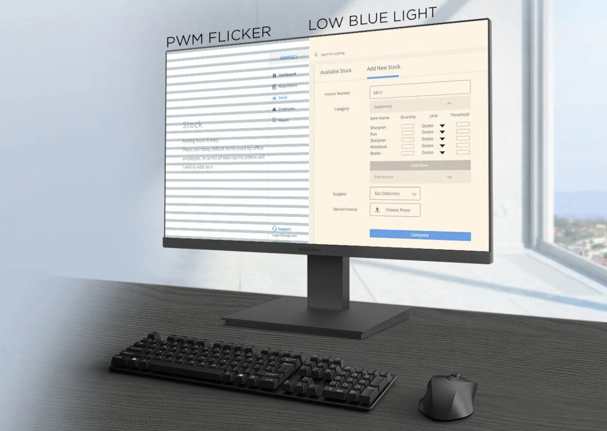 Monitor KOORUI 27N1 27 1920x1080px IPS funkcje wzrok ochrona niebieskie światło migotanie