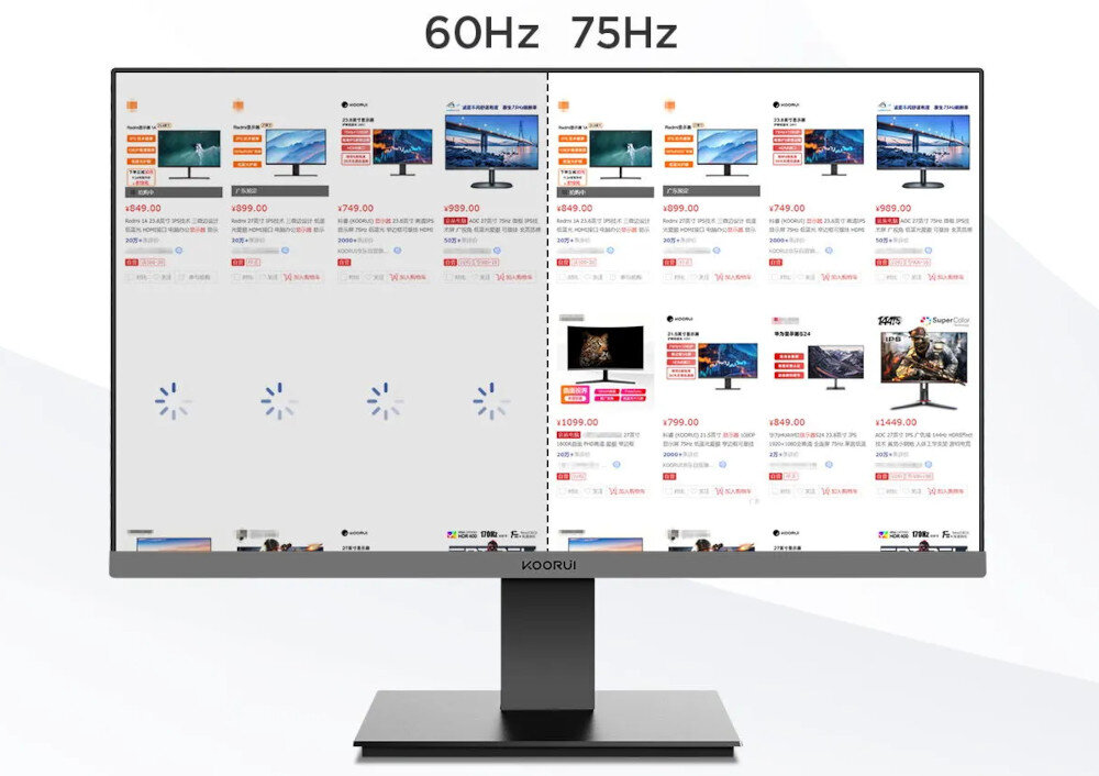 Monitor KOORUI 27N1 27 1920x1080px IPS odświeżanie czas reakcji płynność