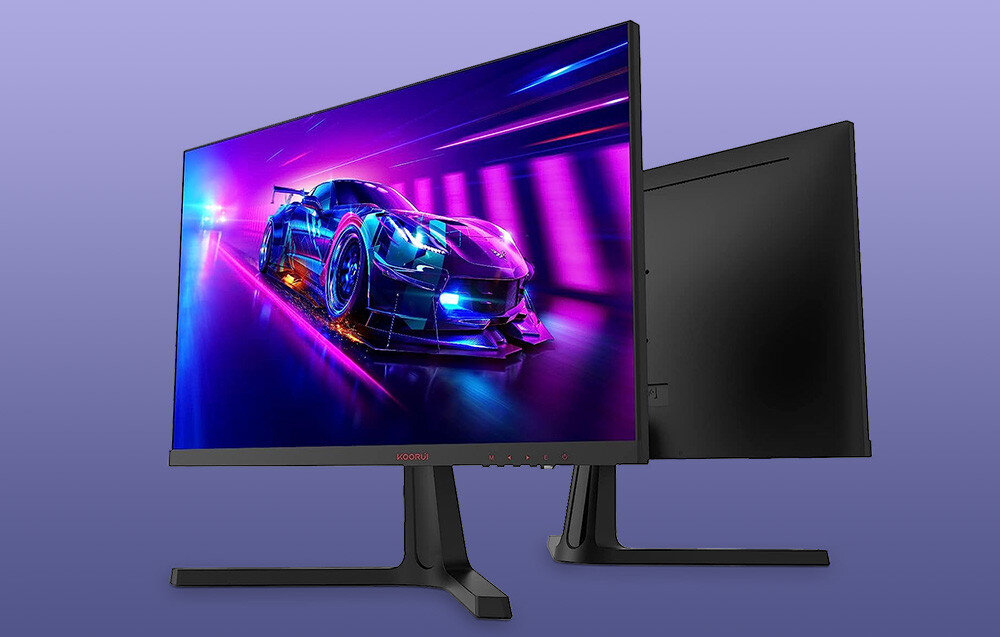 Monitor KOORUI 24E4 23.8 1920x1080px 165Hz 1 ms konstrukcja porty podłączenie złącza regulacja nachylenie mocowanie VESA