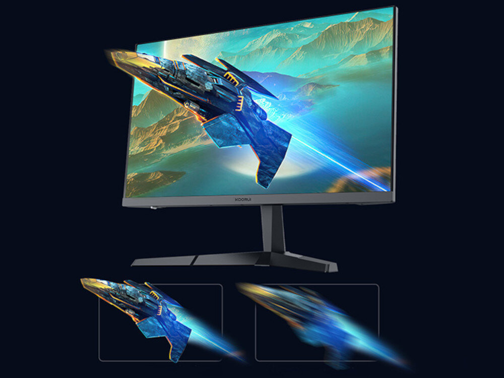 Monitor KOORUI 24E3 24 1920x1080px IPS 165Hz 1 ms technologie Adaptive Sync synchronizacja funkcje Flicker-free niebieskie światło filtr migotanie