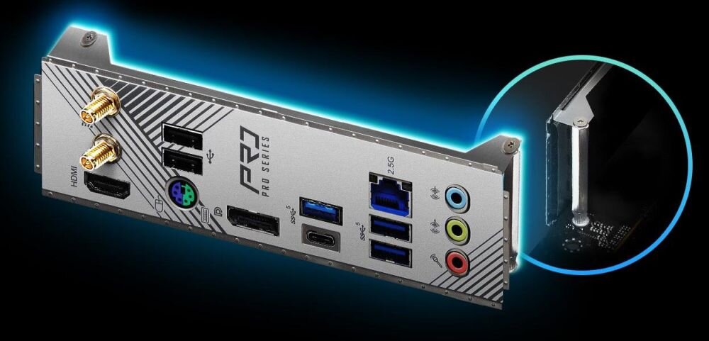 Płyta główna ASROCK B760 Pro RS D4 WiFi - Preinstalowana osłona portów WE/WY