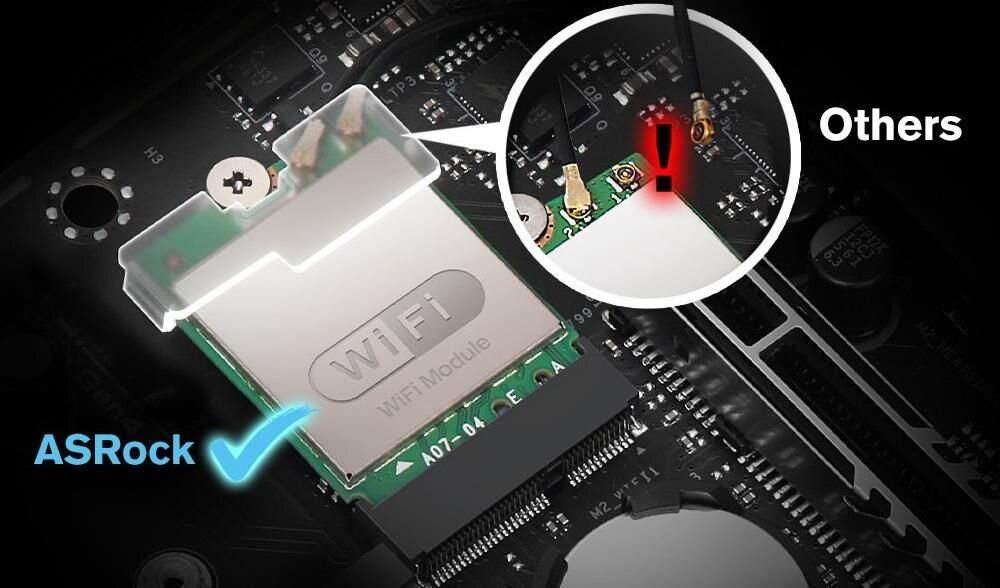 Płyta główna ASROCK B760 Pro RS D4 WiFi - Nasadka Modułu M.2 Key-E