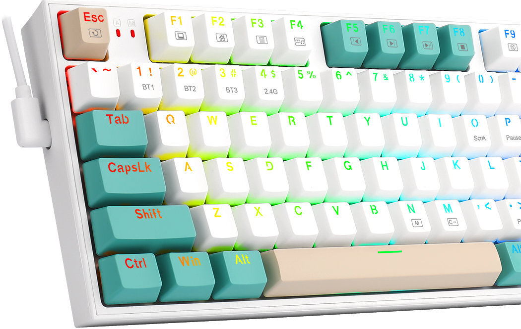 Klawiatura REDRAGON Veigar K643GWC Pro RGB wytrzymałość modowanie szybkość wymiana garczy rgb wyposażenie