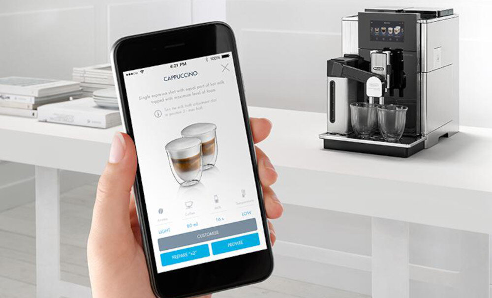 Ekspres DELONGHI Maestos EPAM960.75.GLM Sterowanie za pomocą aplikacji mobilnej Aplikacja mobilna Coffee Link