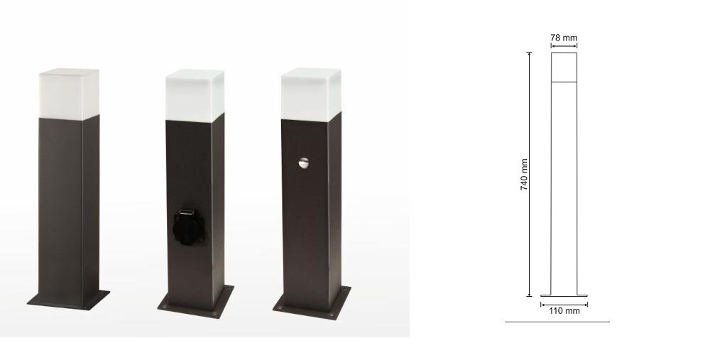 GOLDLUX New York 304636 wymiary lampa oświetlenie ogród alejka podjazd aluminium klosz szkło obudowa odporność zasilanie sieciowe moc