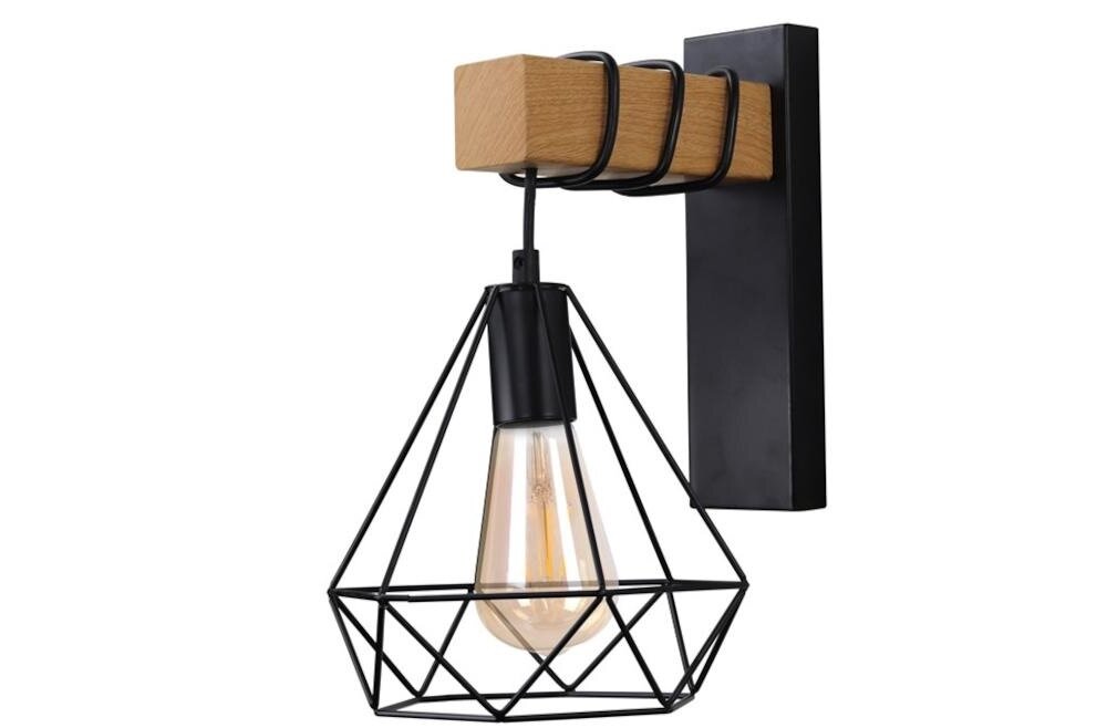 GOLDLUX Vigo Wood 314680 kinkiet metal drewno podstawa abażur urok styl klosz światło żarówka intensywność barwa światło