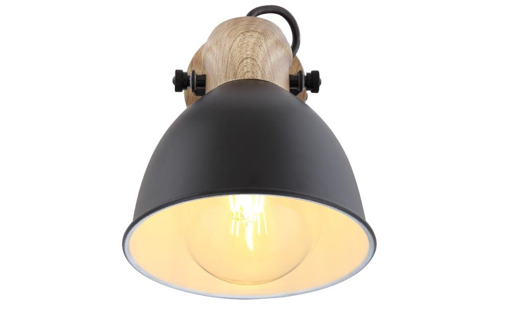 GLOBO Wiho 54018-1S kinkiet metal drewno podstawa abażur urok styl klosz światło żarówka intensywność barwa światło