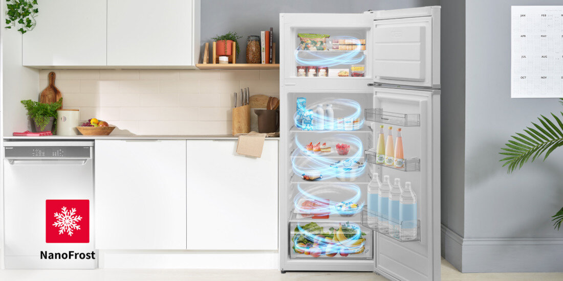 Lodowka SHARP SJ-FTB01ITXLF-EU 144cm Biala wydajny system chlodzenia NanoFrost