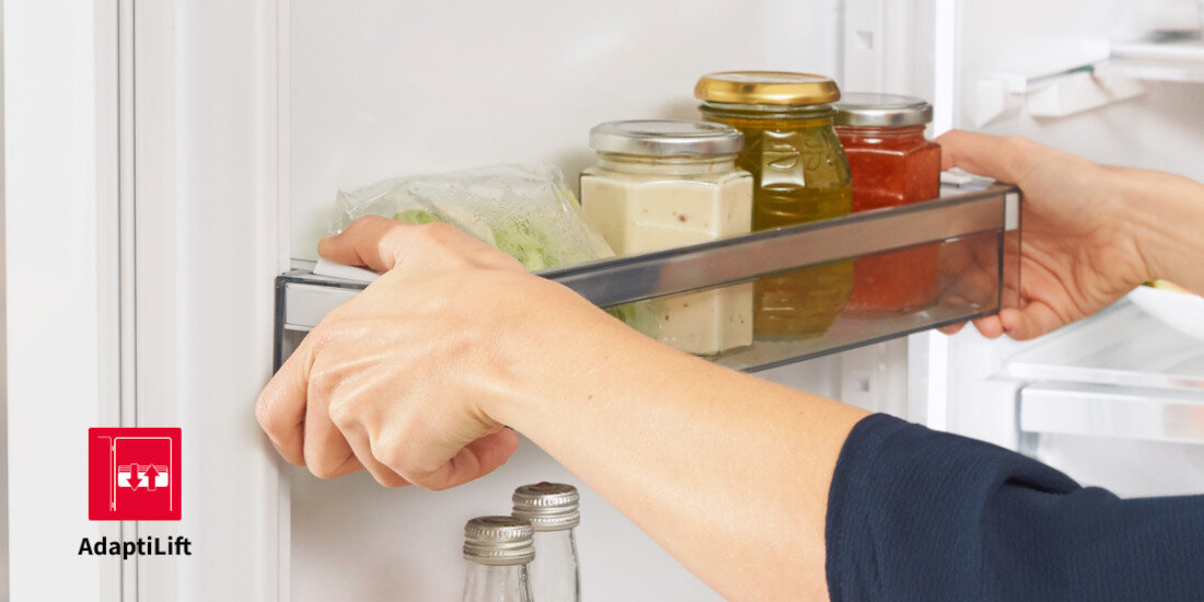 Lodowka SHARP SJ-FTB01ITXLF-EU 144cm Biala przemyslana organizacja przestrzeni funkcja AdaptiLift