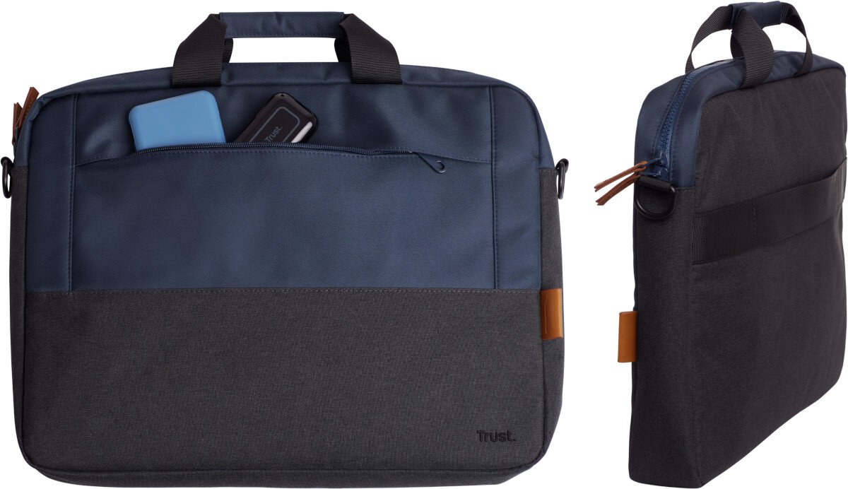 Torba na laptopa TRUST Lisboa 15.6 cali Niebieski kieszeń zamek akcesoria