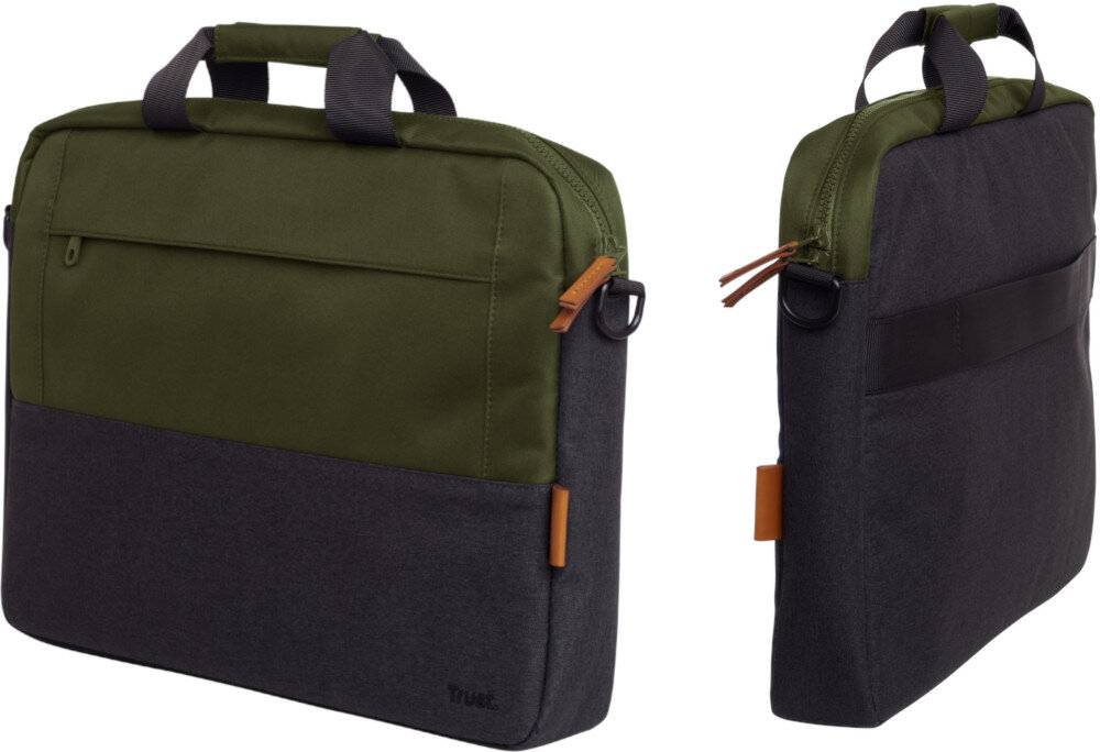 Torba na laptopa TRUST Lisboa 15.6 cali Zielony kieszeń zamek akcesoria