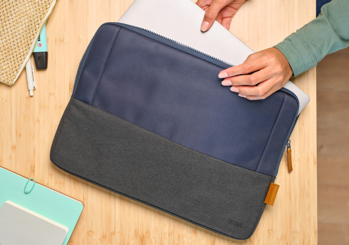 Etui na laptopa TRUST Lisboa 16 cali Niebieski ochrona bezpieczeństwo przekątna wnętrze