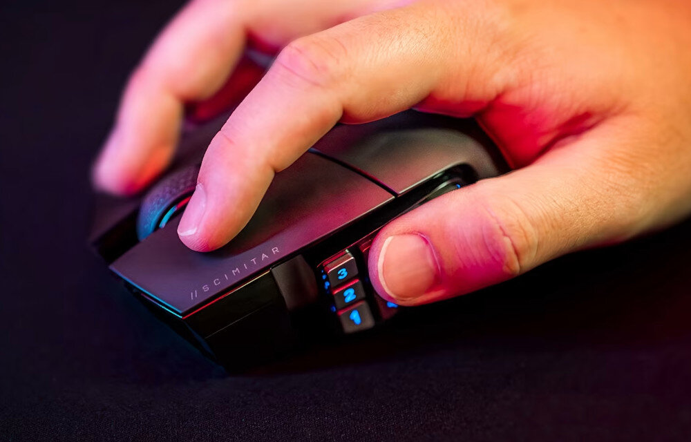 Mysz CORSAIR Scimitar Elite Wireless RGB opóźnienie próbkowanie responsywność