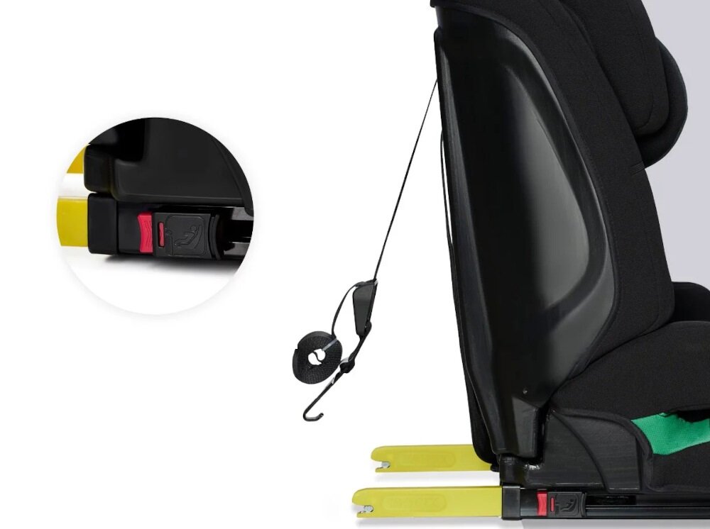 Fotelik samochodowy KINDERKRAFT Safety Fix 2 i-Size 9-36 kg Czarny system ISOFIX wskaznik pokazujacy poprawnosc montazu regulacja zlaczy