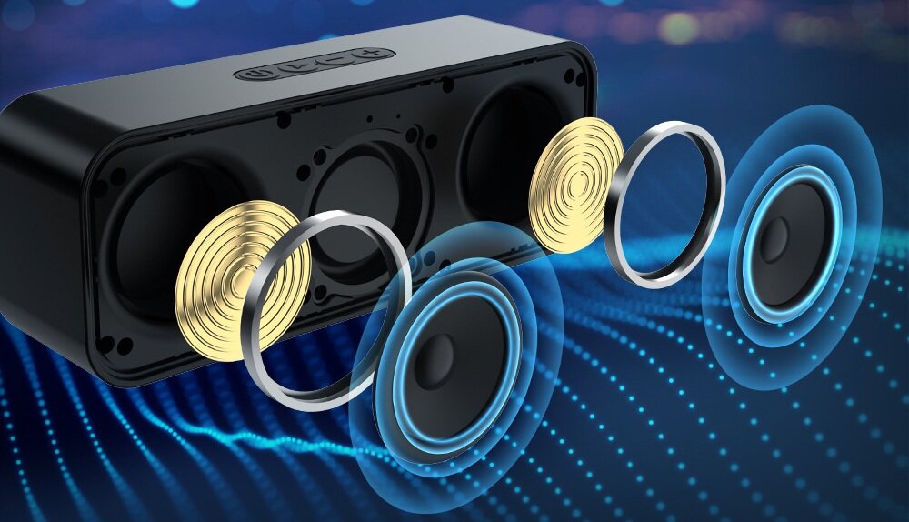 Głośnik mobilny TRONSMART T2 Mini 2023 Czarny dźwięk stereo brzmienie przetworniki kodek audio SBC