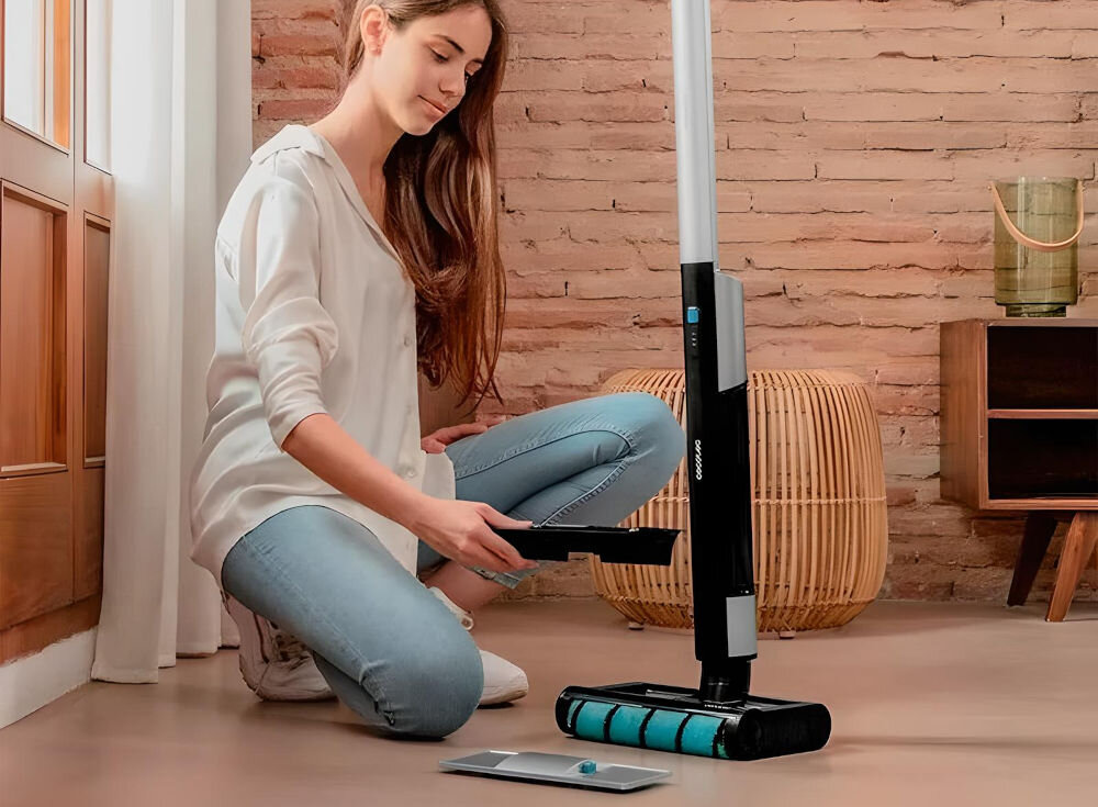 Mop elektryczny CECOTEC Freego Wash (Bezprzewodowy) inteligentna konstrukcja zbiornik na czystą wodę 420 ml długotrwała praca większe powierzchnie oddzielny zbiornik na brudną wodę pojemnośc 150 mlskutecznie odprowadzony brud higieniczny i komfortowy proces sprzątania