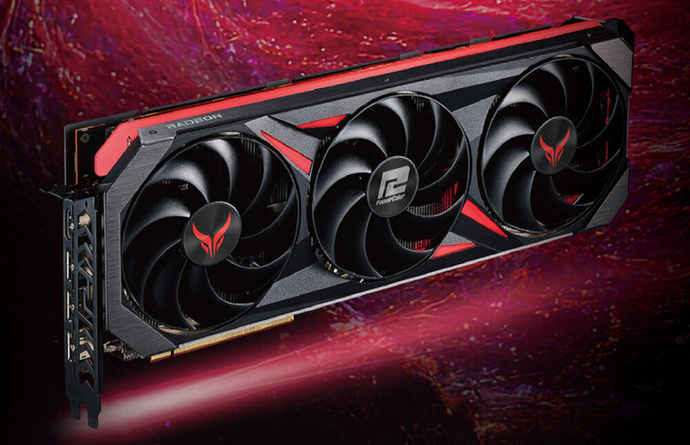 Karta graficzna POWERCOLOR Radeon RX 7800 XT Red Devil 16GB Edycja Limitowana chłodzenie wentylatory radiator prędkość