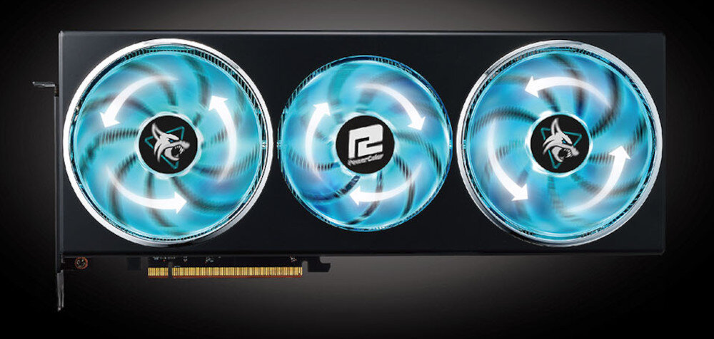 Karta graficzna POWERCOLOR Radeon RX 7800 XT Hellhound 16GB chłodzenie wentylatory radiator temperatura