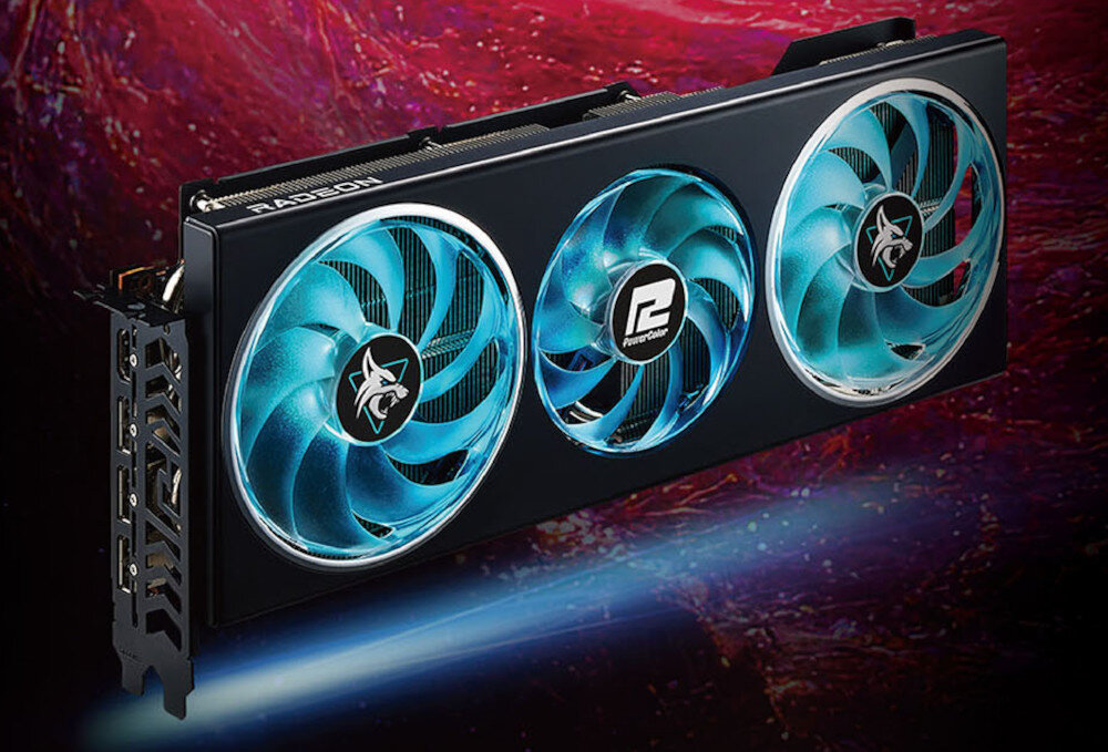 Karta graficzna POWERCOLOR Radeon RX 7800 XT Hellhound 16GB obudowa wygląd styl podświetlenie płyta