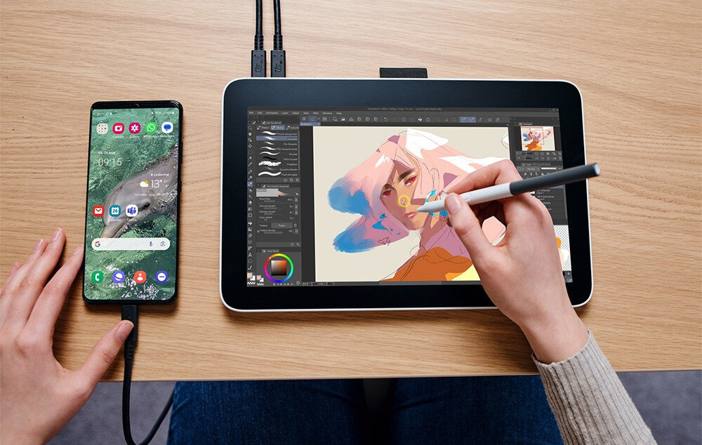 Tablet graficzny WACOM One 12 podłączenie zasilanie