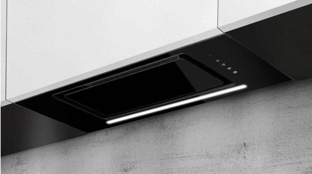 OKAP AFRELLI LIVIO filtr aluminiowy wyciąg pochłaniacz sterowanie elektroniczne Instalacja podszafkowa zabudowa wkład Oświetlenie LED filtr aluminiowy 60 db