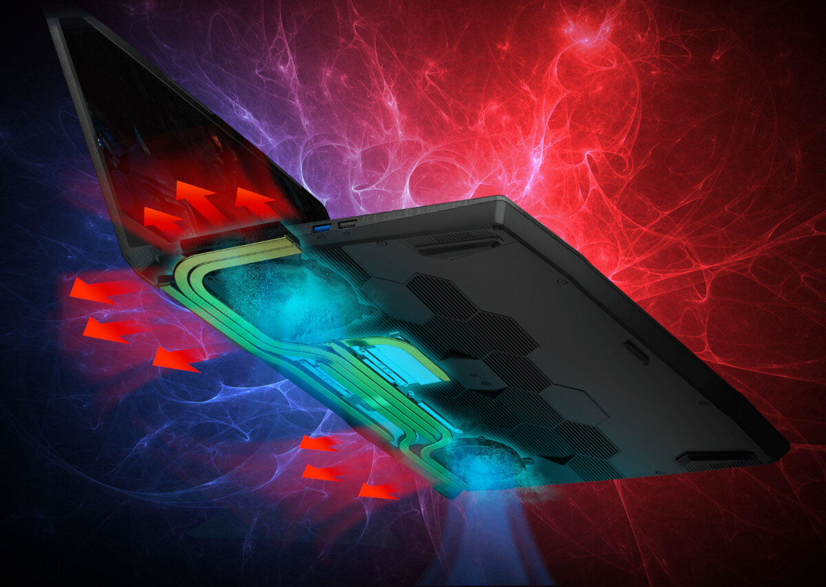 Laptop MSI Katana B12VGK-485PL system chłodzenie konstrukcja
