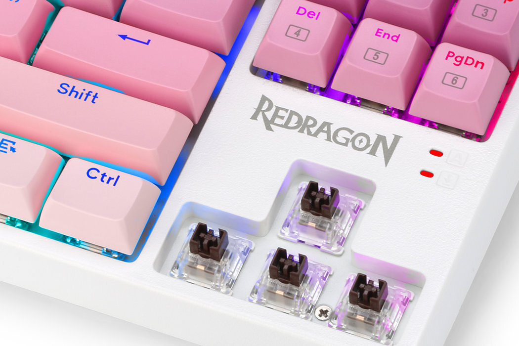 Klawiatura REDRAGON Cass K645W-GP RGB wytrzymałość modowanie szybkość wymiana garczy rgb wyposażenie