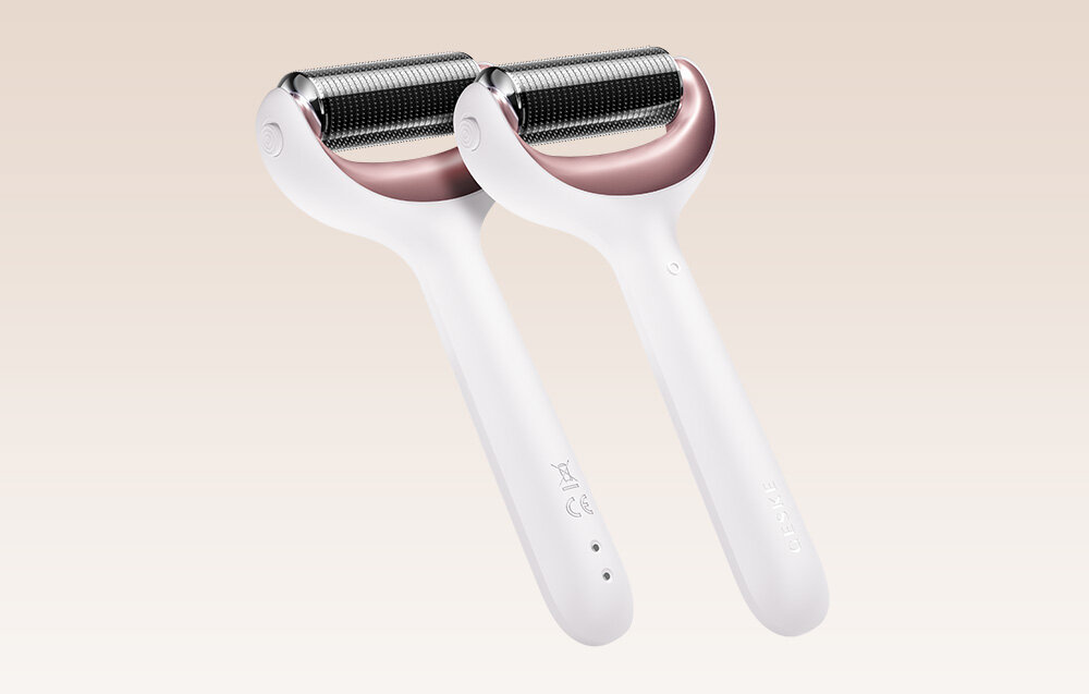 Roller do mezoterapii igłowej twarzy i ciała 8w1 Geske z Aplikacja (starlight) SmartSonic Pulsation Red Light Active Regeneration Impurities Prevention Fine Lines Refinement technologia DeepDerma Skin Renewal & Firming