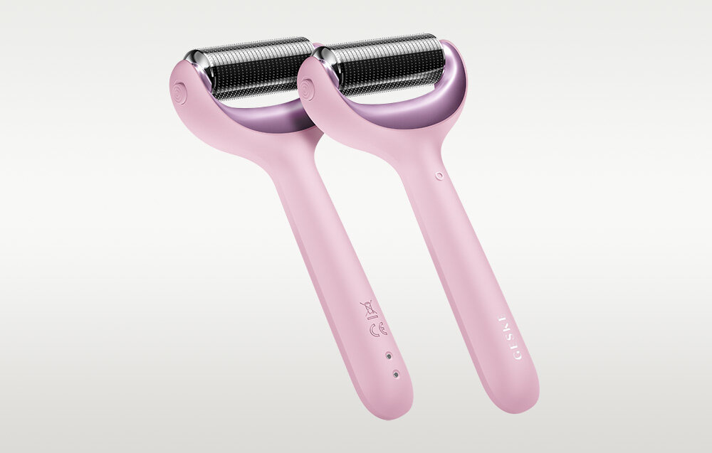 Roller do mezoterapii igłowej twarzy i ciała 8w1 Geske z Aplikacja (różowy) SmartSonic Pulsation Red Light Active Regeneration Impurities Prevention Fine Lines Refinement technologia DeepDerma Skin Renewal & Firming
