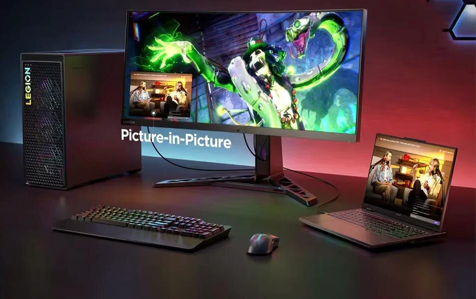Monitor LENOVO Legion Y34wz-30 - KVM (Keyboard-Video-Mouse Switch) Picture-in-Picture i Picture-by-Picture