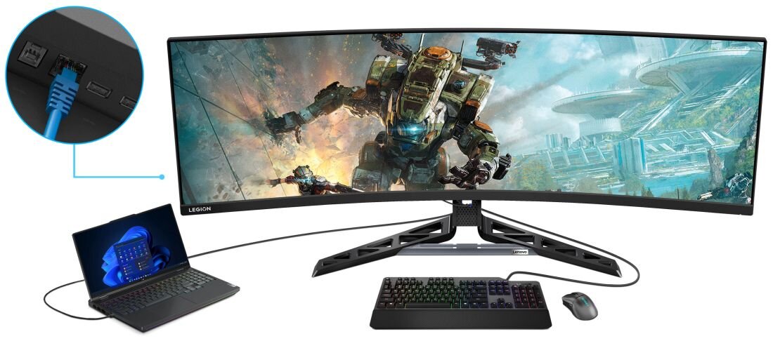 Monitor LENOVO Legion R45w-30 - Ethernet (RJ-45)