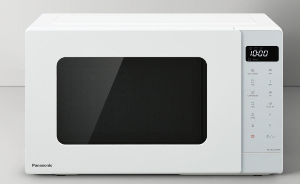 Kuchenka mikrofalowa PANASONIC NN-K35NWMEPG Nowoczesny design z panelem dotykowym wyswietlacz LED gładki panel dotykowy