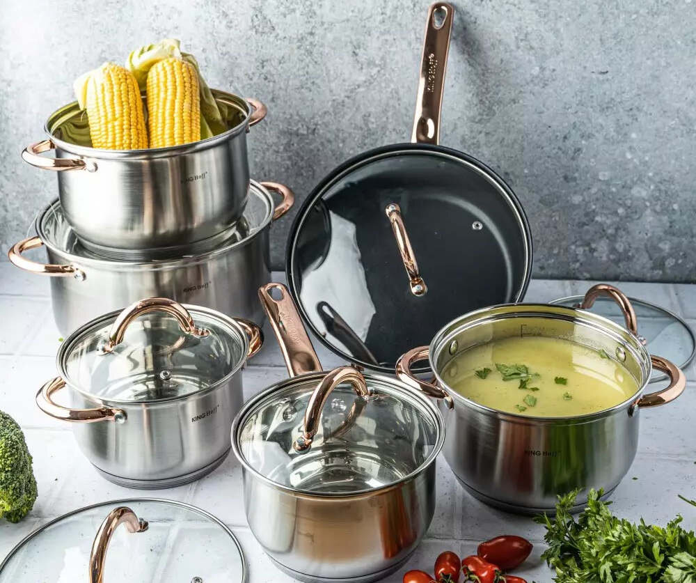Zestaw garnków KINGHOFF KH-1765 (12 elementów) Estetyczny design staranne wykonanie prezentacja wyglad design
