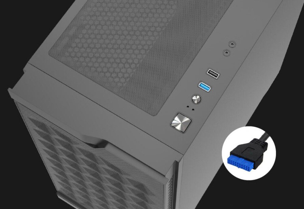 Obudowa DARKFLASH DK361 Czarny porty złącza gniazda filtry