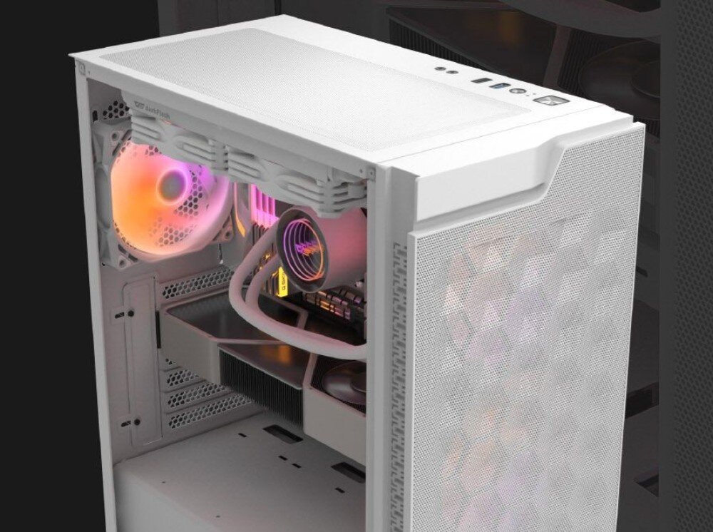 Obudowa DARKFLASH DK361 Biały boczny panel szkło hartowane