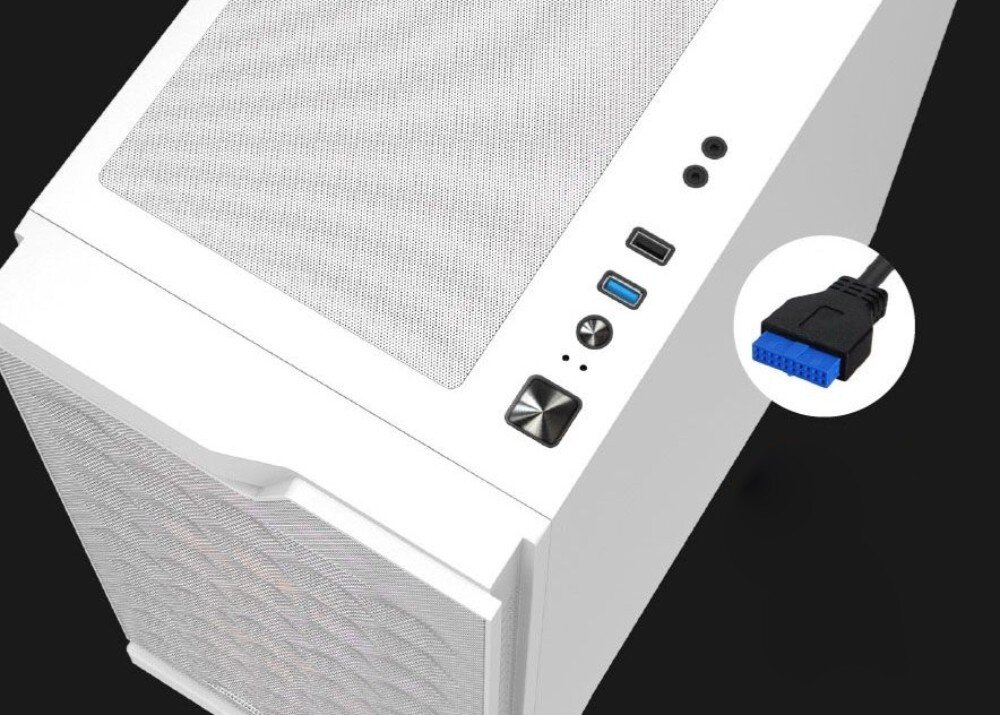 Obudowa DARKFLASH DK361 Biały porty złącza gniazda filtry