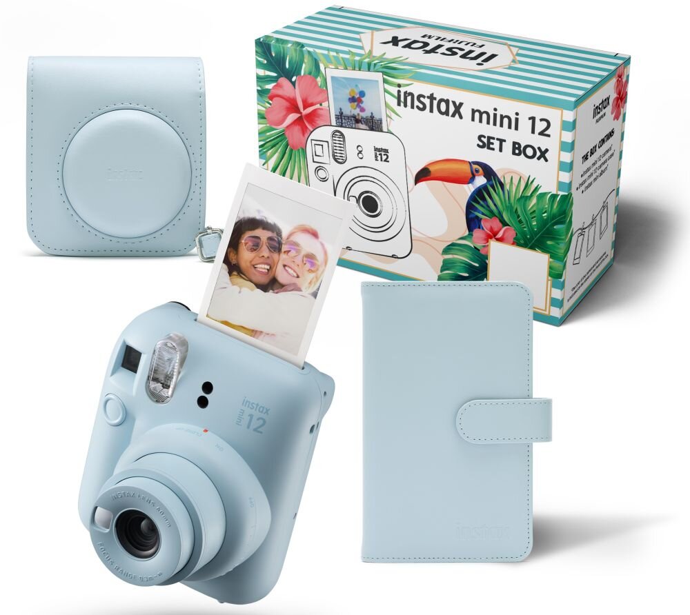 Aparat FUJIFILM Instax Mini 12  zdjęcia drukowanie drukarka wkłady filmy rozdzielczość bateria obiektyw pojemność tryby filtry łączność smartfon aplikacja sterowanie ogniskowa przysłona migawka lampa błyskowa wymiary ekran wizjer waga zapis karta pamięć 
