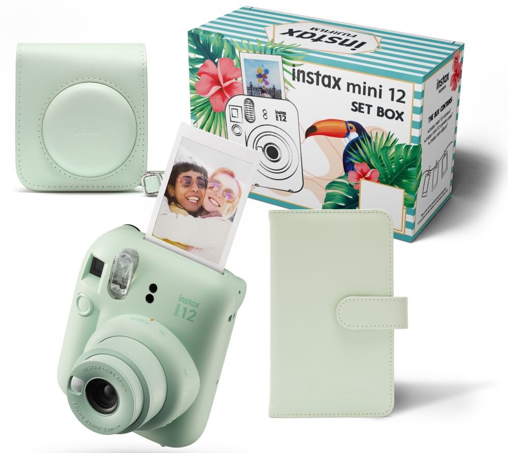 Aparat FUJIFILM Instax Mini 12 zdjęcia drukowanie drukarka wkłady filmy rozdzielczość bateria obiektyw pojemność tryby filtry łączność smartfon aplikacja sterowanie ogniskowa przysłona migawka lampa błyskowa wymiary ekran wizjer waga zapis karta pamięć