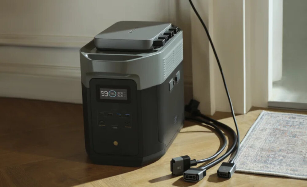 Fotowoltaika balkonowa ECOFLOW Basic Plus Delta Max Delta Max 2000 magaznowanie nadwyzki energii w stacji zasilania do 700 kWh rocznie nizsze rachunki za prad przenoscna stacja zasilania